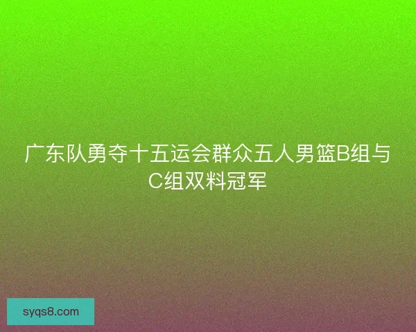 广东队勇夺十五运会群众五人男篮B组与C组双料冠军
